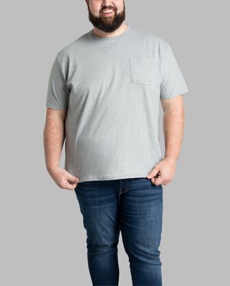 Big Men's Eversoft® Short Sleeve Pocket T-Shirt Mineral Grey Heather