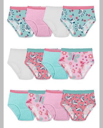 Toddler Girls' Brief Underwear, Assorted 12 Pack ROT. 2