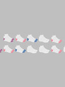 Girls' Sport Lowcut Socks, 10 Pack WHITE