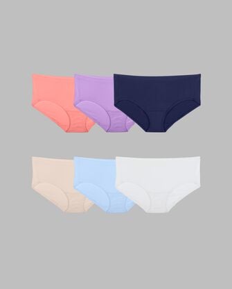Women's Plus Fit for Me® Breathable Micro-Mesh Hipster Panty, Assorted 6 Pack 