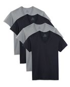 Men's Short Sleeve Black and Gray V-Neck T-Shirts, 2XL, 4 Pack Black and grey