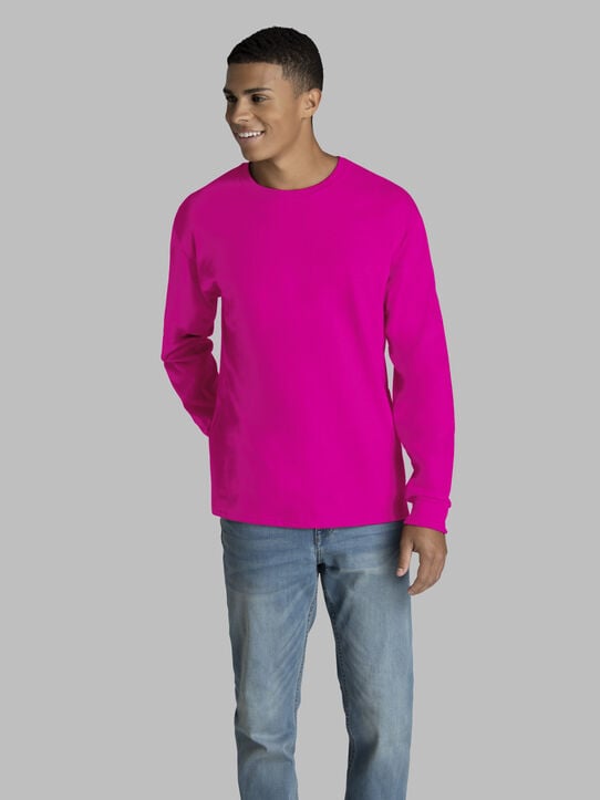 Men's 2 Pack Long Sleeve T-shirt Cyber Pink