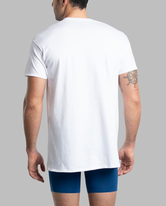 Men's Short Sleeve Breathable Cotton Crew T-Shirt, White 3 Pack White Ice