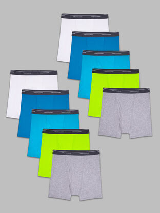 Fruit of the Loom Boys' Cotton Boxer Briefs, 10 Pack 