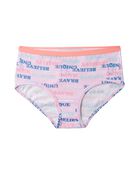 Girls' Assorted Cotton Low Rise Brief, 10 Pack Paintbrush/Text Print Assortment
