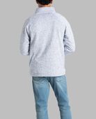 Men's Sweater Fleece Quarter Zip Pullover, Extended Sizes Black Heather