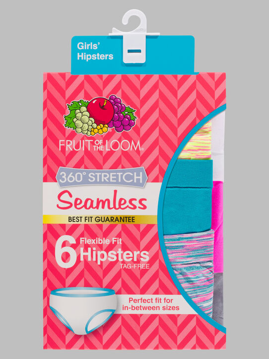 Girls' Seamless Hipsters, Assorted 6 Pack Assorted 2