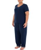 Women's Fit For Me By Fruit of the Loom Soft & Breathable Plus Size V-Neck Pajama Set MIDNIGHT BLUE
