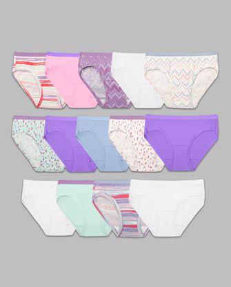 Girls' Cotton Hipster Underwear, Assorted 14 Pack 