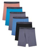 Men's EverSoft CoolZone Fly Stripe and Solid Boxer Briefs, 6 Pack ASSORTED