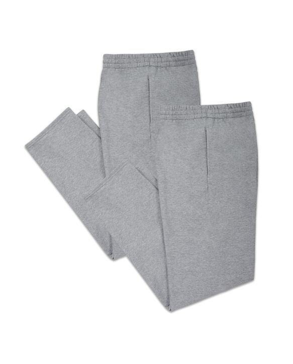Men's Super Soft Fleece Open Bottom Sweatpants, 2 Pack 