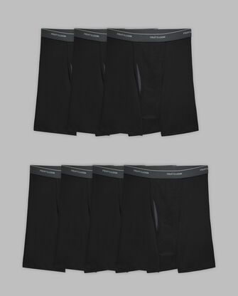 Men's Eversoft® CoolZone® Fly Boxer Briefs, Black 7 Pack 