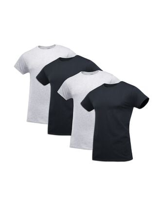 Men's Premium  Black and Gray Undershirt, 4 Pack 