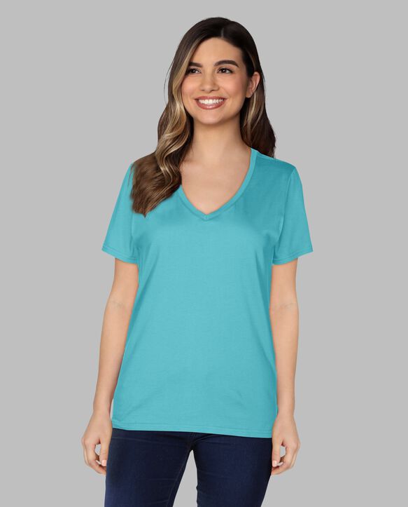 Women's Crafted Comfort Artisan Tee™ V-Neck T-Shirt Seabreeze