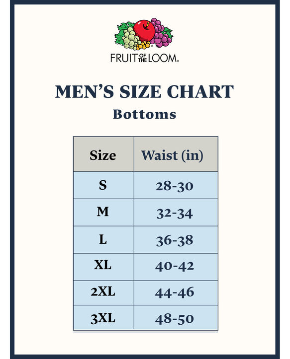 Fruit Loom T Shirt Size Chart