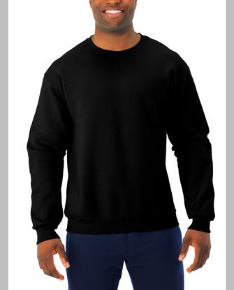 Men's Supersoft Fleece Crew Sweatshirt, 2 Pack Black Heather