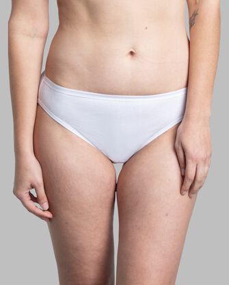 Women's Cotton Bikini Panty, White 3 Pack 