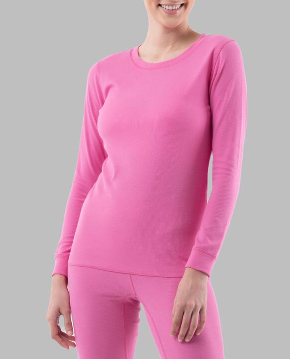 Women's Thermal Crew Top & Bottom Set PINK BERRY/PINK BERRY