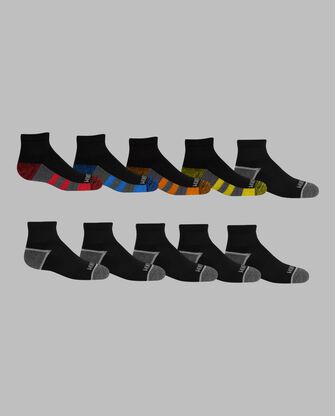 Boys' Cushioned Ankle Socks, 10 Pack 