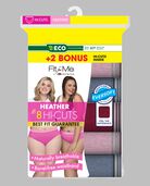 Women's Plus Fit for Me® Heather Cotton Hi-Cut Panty, Assorted 6+2 Bonus Pack ASSORTED