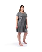 Women's Plus Soft & Breathable Plus Size Pajama Sleepshirt CHARCOAL PIN DOT