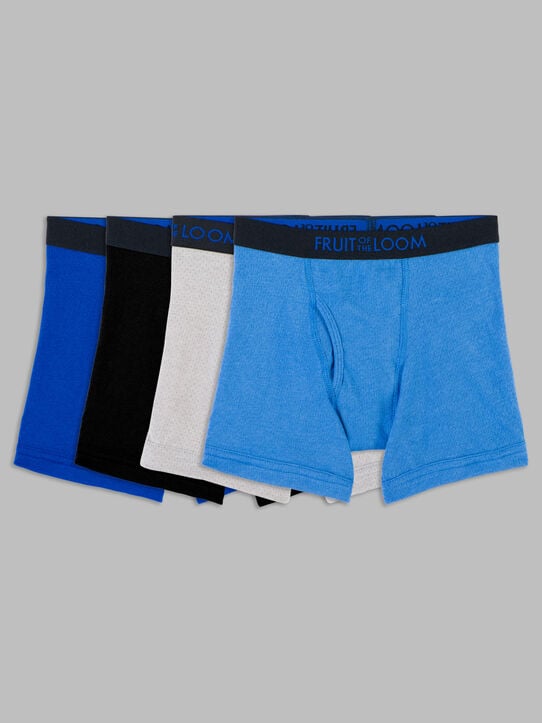 Toddler Boys' Breathable Cotton-Mesh Boxer Briefs, Assorted 4 Pack Assorted