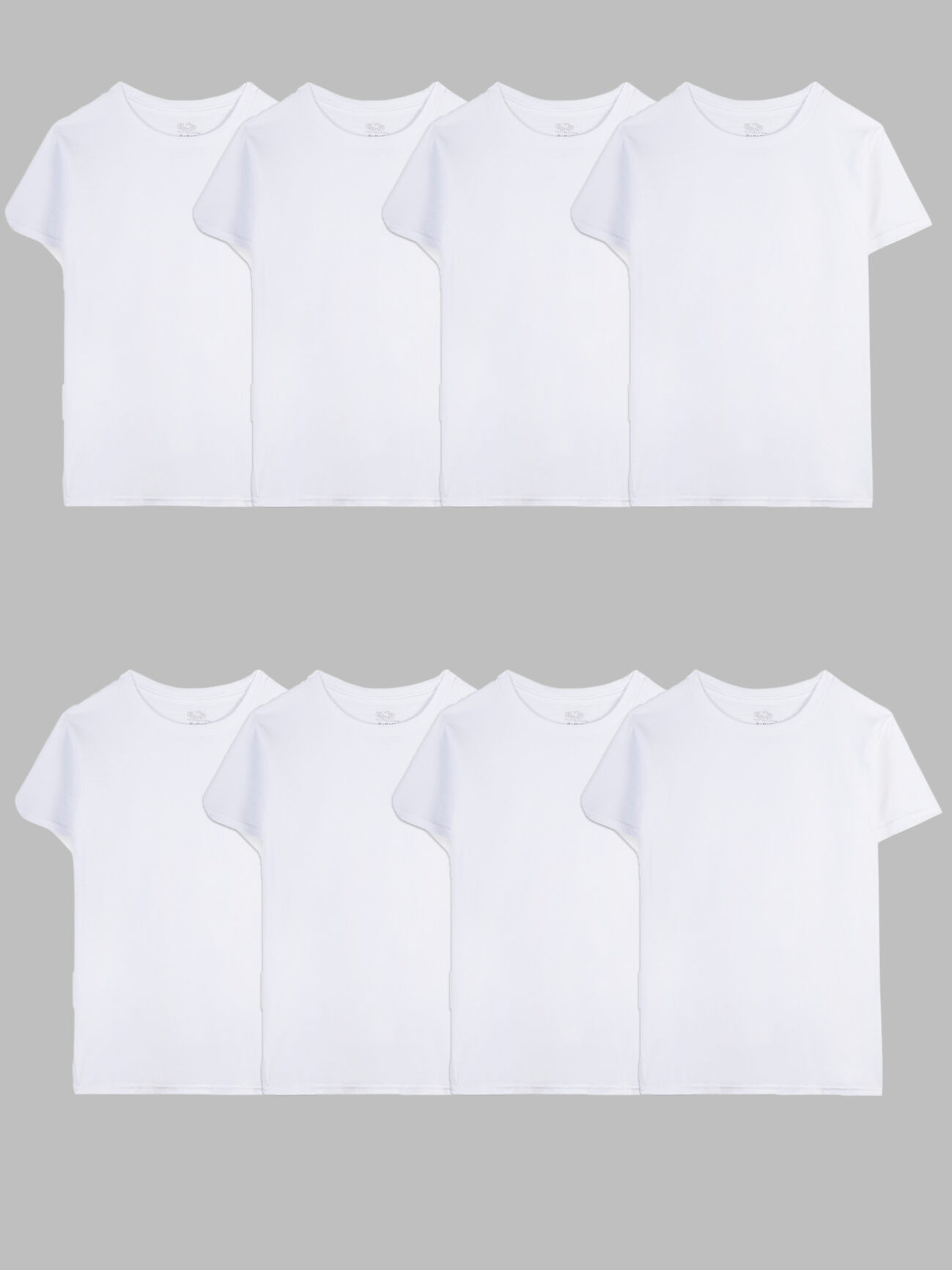 Boys' Cotton Crew Undershirt, White 5+3 Bonus Pack White