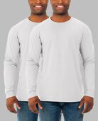 Soft Long Sleeve Crew T-Shirt, 2 Pack White