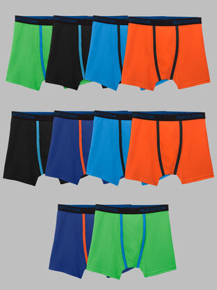 Boys' Breathable Micro-Mesh  Boxer Briefs, Assorted 10 Pack 