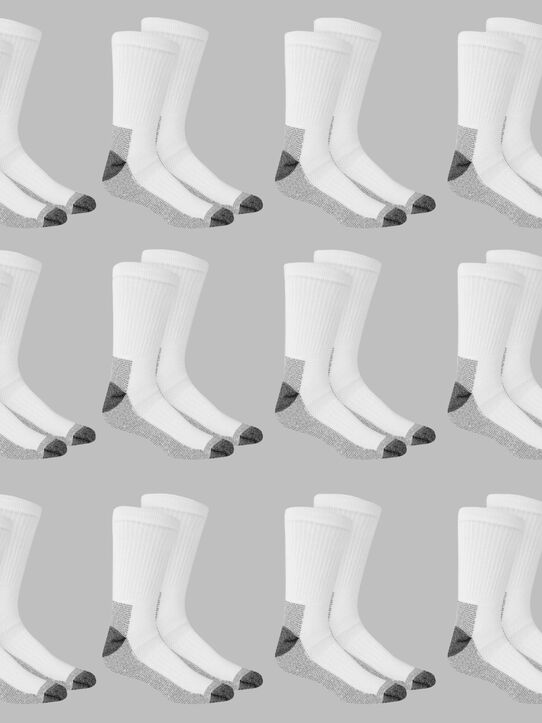 Men's Workgear™ Crew Sock, 6 Pack, Size 6-12 WHITE