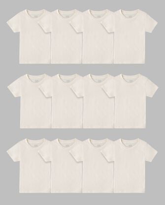 Toddler Boys' Natural Cotton Crew T-Shirt, 12 Pack WHITE