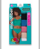 Women's Microfiber Hi-Cut Panty, Assorted 6 Pack Assorted