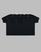 Men's Short Sleeve Workgear™ Pocket T-Shirt, Extended Sizes Black 3 Pack Assorted