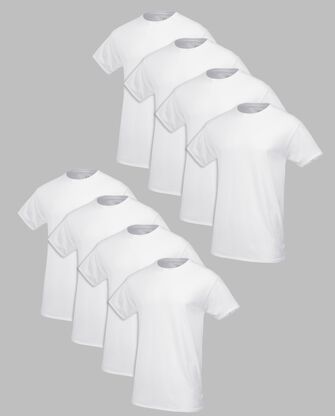 Men's Premium Crew Undershirt, White 8 Pack 
