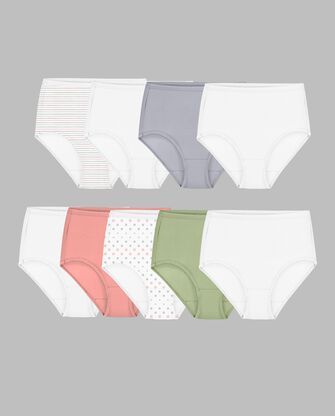 Women's Cotton Brief Panty, Assorted 6+3 Bonus Pack 