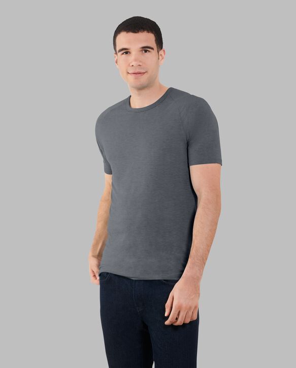 Men's Short Sleeve EverLight™ Raglan T-Shirt, 2 Pack Dark Charcoal Heather