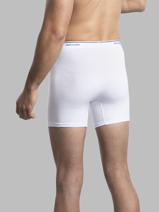 Mens Briefs Classic Underwear Zip Fly 100 Cotton - Blanco, 52/L