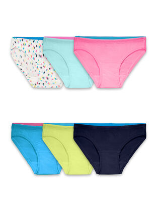 Buy Fruit of the Loom Women's Breathable Underwear (Regular & Plus Size),  Bikini - Cotton Mesh - 6 Pack, 6 at
