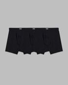 Men's Crafted Comfort™ Fabric Covered Waistband Boxer Briefs, Extended Sizes Black 3 Pack Assorted