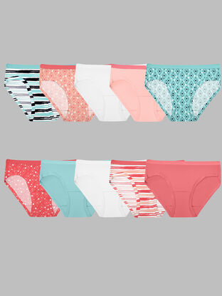 Girls'Eversoft® Hipster Underwear, Assorted 10 pack 