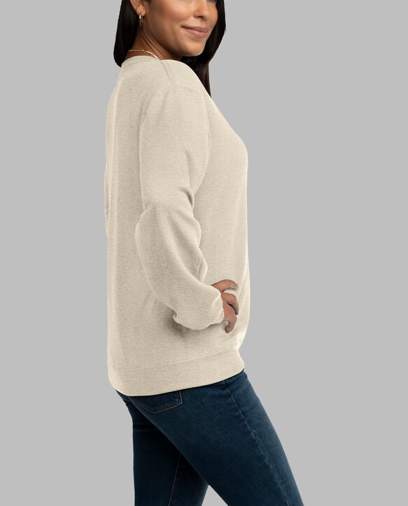 Eversoft® Fleece Crew Sweatshirt, Extended Sizes Khaki Heather