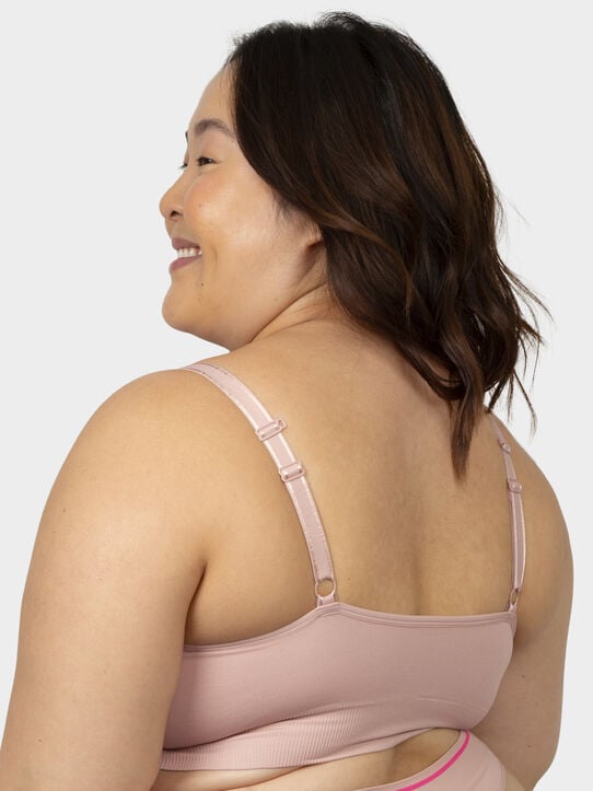 'So Comfy' Seamless Bralette, 2 Pack Rose Shadow/ Black Hue