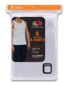 Men's White A-Shirts Extended Sizes, 6 Pack WHITE