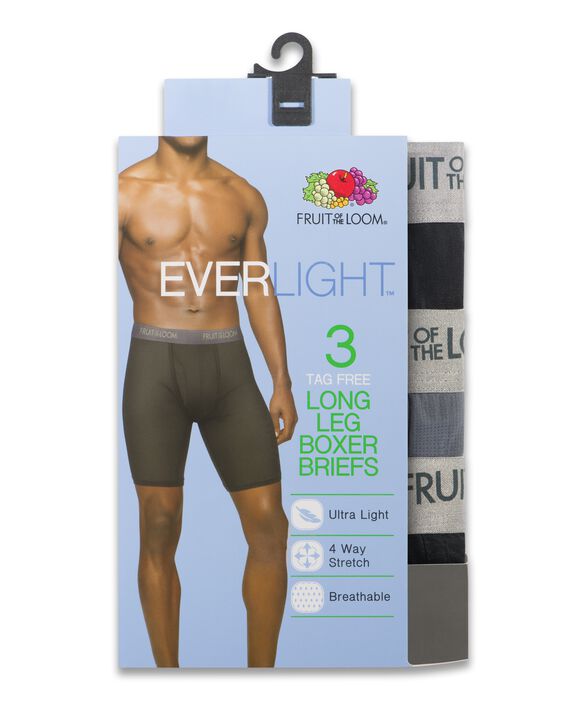 Men's EverLight Long Leg Black/Gray Boxer Briefs