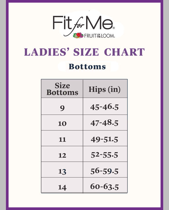 Women's Plus Size Fit for Me® by Fruit of the Loom® Flexible Fit Brief Panty, 6 Pack Assorted