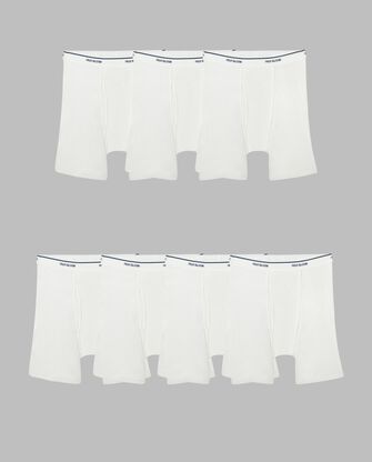 Men's CoolZone® Fly Boxer Briefs, White 7 Pack WHITE