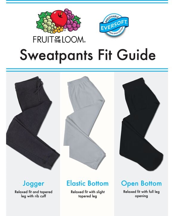EverSoft Fleece Elastic Bottom Sweatpants, 1 Pack Black Heather