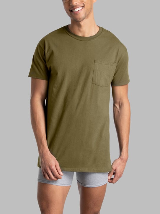 Men’s Short Sleeve Pocket T-Shirt, Assorted 6 Pack Assorted