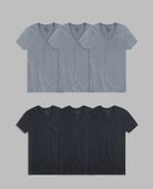 Men's Short Sleeve V-Neck T-Shirt, Black and Gray 6 Pack Assorted
