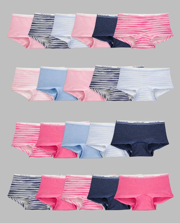 Girls' Heather Boy Short Underwear, Assorted 20 Pack ASST